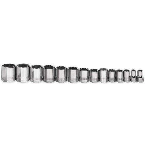 Socket Set, 14 Pieces, 1/2 Inch Dr, Shallow, 1/2 Inch Size