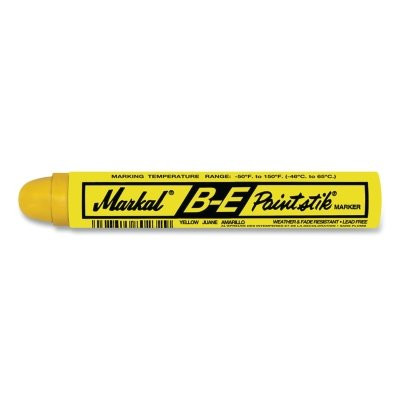 Markal 80621 B-E Paintstik Marker, 11/16 in x 4.75 in L, Yellow