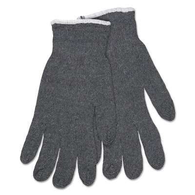 MCR Safety 9637LM Multipurpose String Knit Gloves, Large, Knit Wrist, Regular Weight, Gray