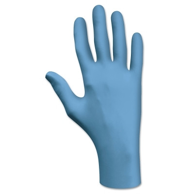 SHOWA 7500PFM 7500 Series Nitrile Disposable Gloves, Rolled Cuff, Medium, Blue