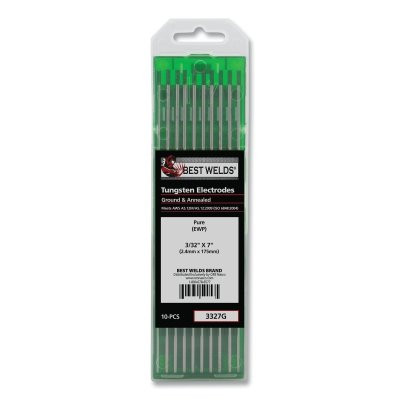 Best Welds 900-3327G 3/32 Inch x 7 Inch Pure Tungsten Electrode TIG 10-Pack