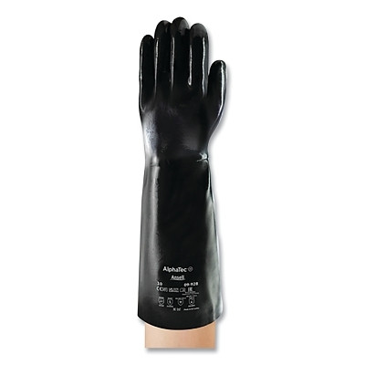 AlphaTec 213321 AlphaTec Neoprene Coated Gloves, 09-928, Smooth Finish, Size 10, Black