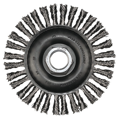 Advance Brush 82307 Stringer Bead Twist Knot Wheel, 4 D x 3/16 W, .02 Stainless Steel, 20,000 rpm