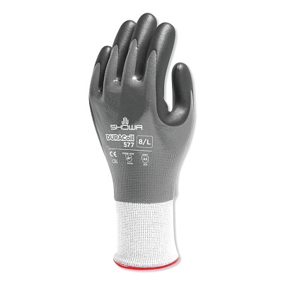 SHOWA 577XL09 Nitrile, Cut Resistant Gloves, Size XL, A3 ANSI/ISEA Cut Level, Black
