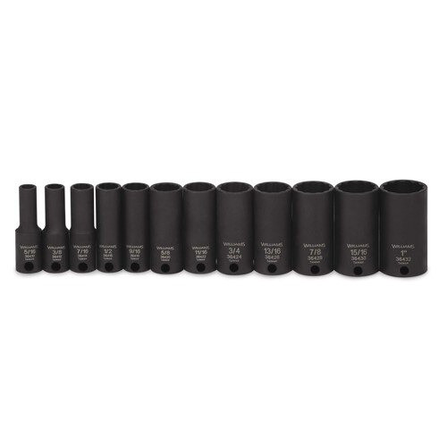 Socket Set, 12 Pieces, 3/8 Inch Dr, Impact, 3/8 Inch Size