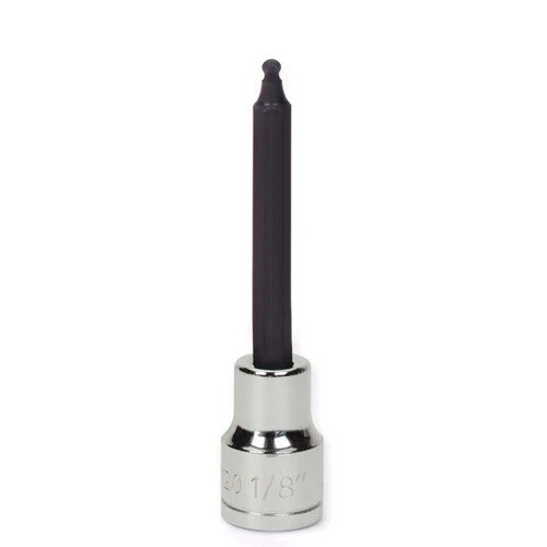 Socket Bit, 3/8 Inch Dr, 1/8 Inch Size, Ball Hex, SAE