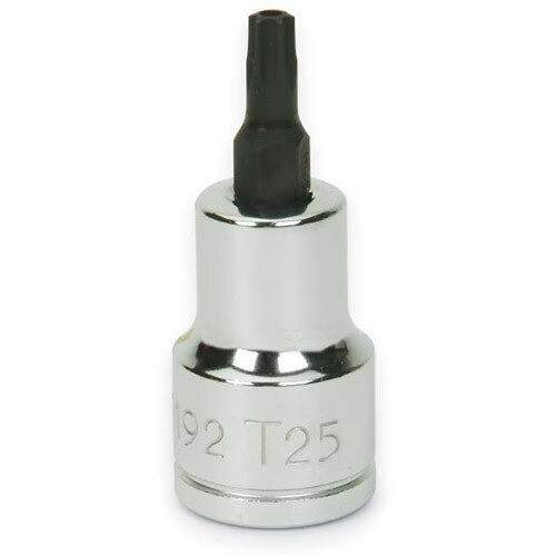 Socket Bit, 3/8 Inch Dr, T25 Size, Tamper-Resistant Torx