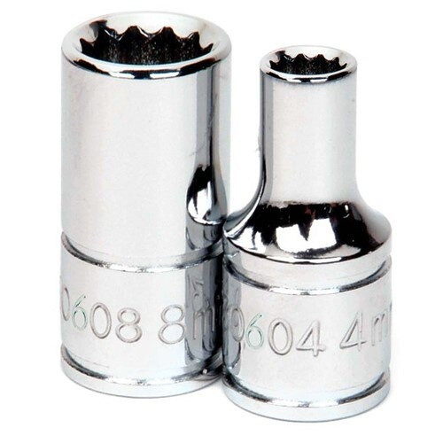 Socket, 1 Inch OAL, Shallow, 1/4 Inch Dr, 9 MM Size