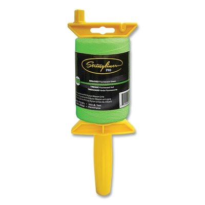 Stringliner 25468 PRO Mason's Line Reel, 500 ft Braided #18 Nylon with Reel, Fluorescent Green