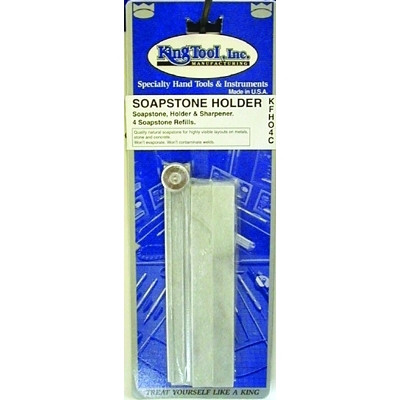 King Tool KFH04C Soapstone Holder, 5 in L, Flat, 4 Soapstone Refills