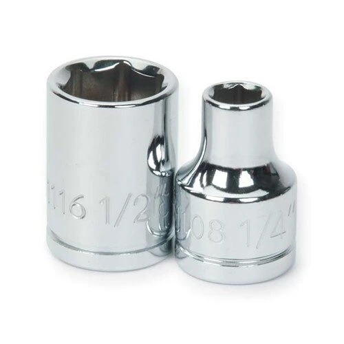 Socket, 1 1/32 Inch OAL, Shallow, 3/8 Inch Dr, 6 MM Size