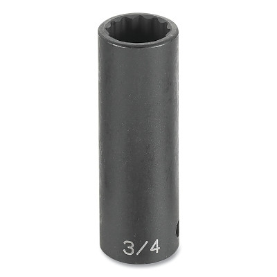Grey Pneumatic 1118D Impact Socket, 3/8 in Drive Size, 9/16 in Socket Size, Star, 12-point, Deep Length