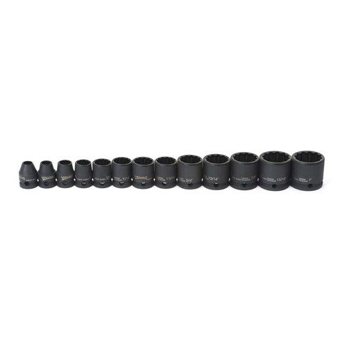 Socket Set, 13 Pieces, 3/8 Inch Dr, Shallow, 3/8 Inch Size