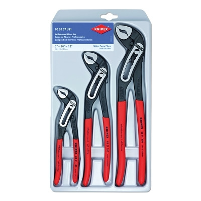 Knipex 002007US1 3-Piece Alligator Pliers Set, 7-1/4 in, 10 in, 12 in