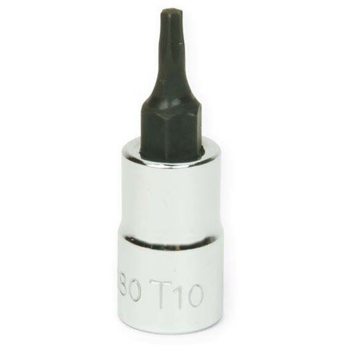 Socket Bit, 1/4 Inch Dr, T8 Size, Torx, 1/2 Inch OD