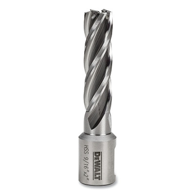 DeWalt DWAC02009 Annular Cutter, 9/16 in Cutter Dia, 2 in Cutting Depth, 2 in OAL, Bright Finish