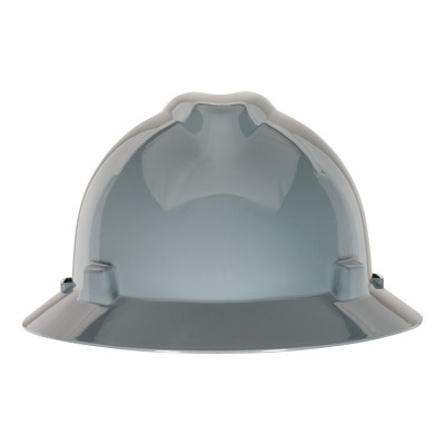 MSA 463948 V-Gard Protective Cap-Style Hard Hat, Slotted, Staz-On Suspension, Standard Size, Gray