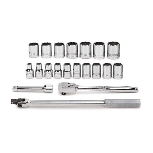 Socket and Drive Tool Set, 1/2" Drive, Metric, 20 Piece