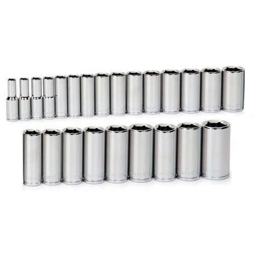 Socket Set, 23 Pieces, 1/2 Inch Dr, Deep, 1/2 Inch Size