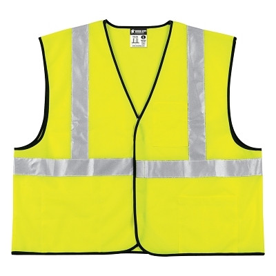 MCR Safety VCL2SLX2 Class II Economy Safety Vest, 2X-Large, Lime