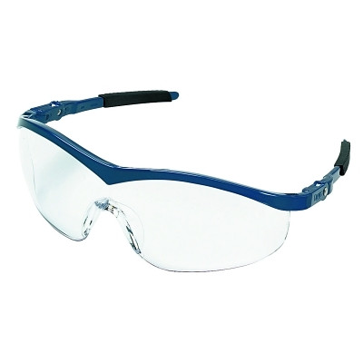 MCR Safety ST120 Storm Protective Eyewear, Clear Lens, Duramass Hard Coat, Navy Frame, Nylon