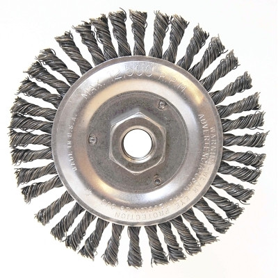 Anchor Brand 94124 Stringer Bead Wheel Brush, 5 in dia x 3/16 in W, 0.02 in Steel Wire