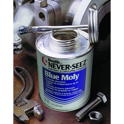 Never-Seez 30801134 Blue Moly Compound, 16 oz Brush Top Can