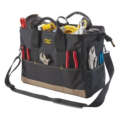 CLC Custom LeatherCraft 1165 BigMouth Tool Tote Bag, 22 Compartment, 8-1/2 W x 16 D x 10 H