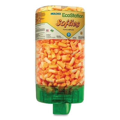 Moldex 6701 EcoStation Earplug Dispenser Starter Kit, Recyclable Bottle, Foam Earplugs, Orange/White Swirls/Streaks, Softies