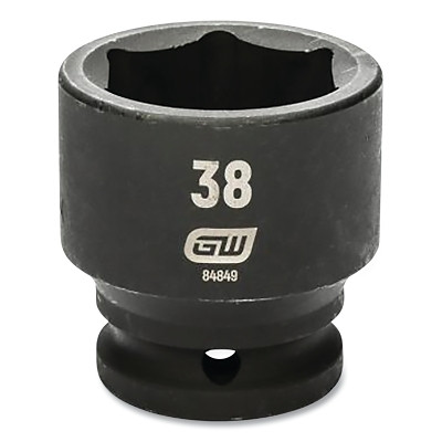 GEARWRENCH 84849 Impact Socket, 3/4 in Drive Size, 38 mm Opening Size, 6-point, Standard Length