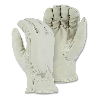 Majestic 1511/10 Winter Lined Cowhide Drivers Gloves, 10/Large, Cowhide, Pile Lining, Beige
