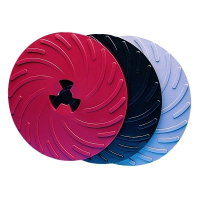 3M Disc Pad Face Plate 7 Inch Ribbed Extra Hard Red