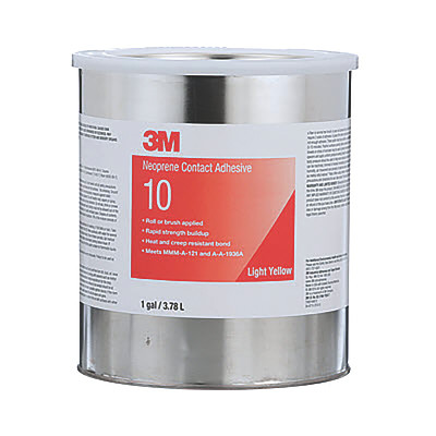 3M 7000144610 Scotch-Weld Neoprene 10 Contact Adhesive, 1 gal, Can, Light Yellow