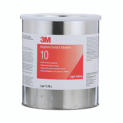 3M 7000144610 Scotch-Weld Neoprene 10 Contact Adhesive, 1 gal, Can, Light Yellow