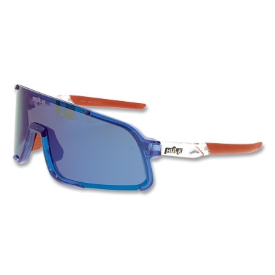 MCR Safety HK448BZP Hulk HK4 Series Safety Glasses, Blue Diamond Mirror, MAX3 Hard Coating, Polarized, Bomb Pop Polycarbonate Frame