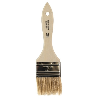 Linzer 1500212 White Chinese Bristle Paint Brush, 3/8 in Thick x 2-1/2 in W, Wood Handle