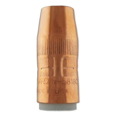Bernard N5818C Centerfire MIG Nozzle, 1/8 in Recess, 5/8 in Bore, For T Series Tip, Copper