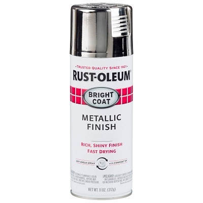 Rust-Oleum 7718830 Stops Rust Bright Coat Spray Paint, 11 oz, Aerosol Can, Chrome, Metallic Finish