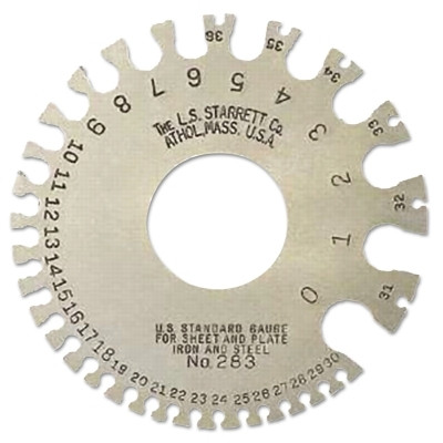 L.S. Starrett 51318 Nos. 0-36 U.S. Standard Gages, Satin Finish