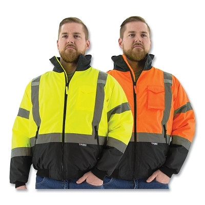 Majestic 75-1313/X2 Hi-Vis Bomber Jacket Black Bottom Quilt Liner Yellow Class 3 2XL