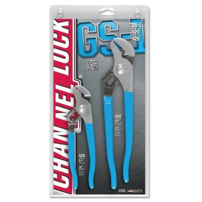 Channellock GS1 Tongue and Groove Straight Jaw Plier Set, 2 Pc, 6.5 in L and 9.5 in L