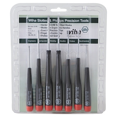 Wiha Tools 26190 Precision Tool Set, 8-pc, Slotted, Phillips and Pliers