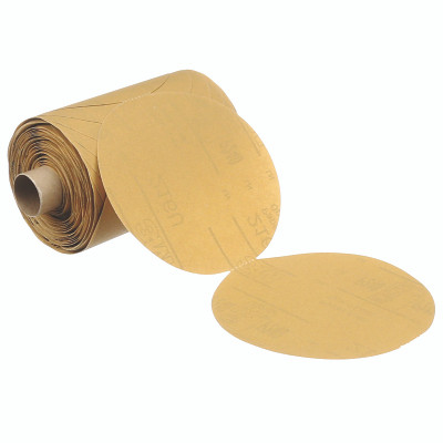 3M 7000028124 Stikit Gold Paper Disc Roll 216U, Aluminum Oxide, 5 in dia x NH, P80 Grit, Die 500X