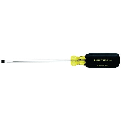 Klein Tools 6056 Heavy-Duty Slotted Cabinet-Tip Cushion-Grip Screwdrivers, 1/4 in, 10 11/32 in L