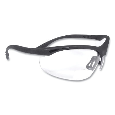 Radians CH1-125 Cheaters Bi-Focal Safety Glass, 2.5 Diopter, Polycarbonate, Black, Nylon