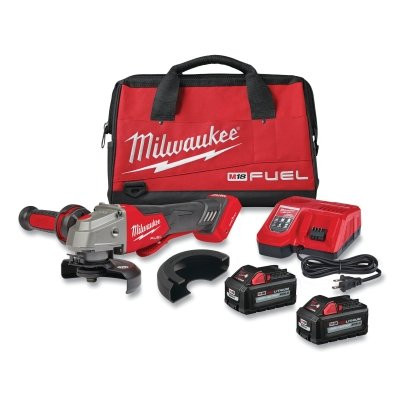 Milwaukee Tool 2882-22 M18 FUEL 4-1/2 in/5 in Braking Grinder, 18 V DC, 8500 RPM, Paddle Switch, Incl Batteries/Charger/Accessories