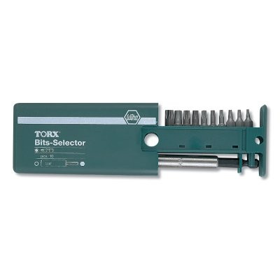 Wiha Tools 79247 11-Pc Security TORX Bits-Selector and Magnetic Bit Holder Set, Includes T7s to T40s Bits, 1/4 in Magnetic Holder and Case