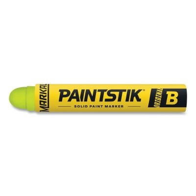 Markal 82831 Paintstik Original B Solid Paint Marker, 11/16 in dia, 4-3/4 in L, Fluorescent Yellow