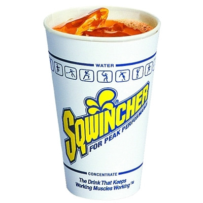 Sqwincher 158200101 Cup, 12 oz, White/Yellow/Blue