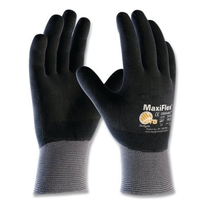 PIP 34876M MaxiFlex Ultimate Nitrile Coated Micro-Foam Grip Gloves, Medium, Black/Gray, Coated Full Hand